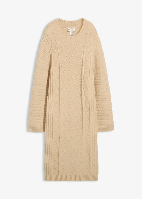 Pletené midi šaty, bonprix