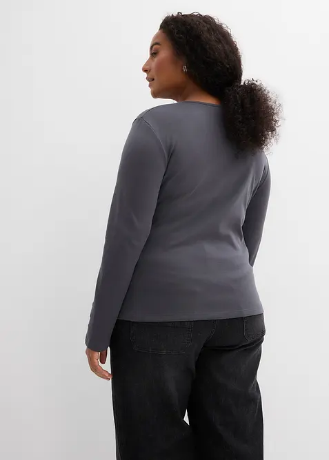 Triko s dlouhým rukávem, z čisté bavlny, bonprix