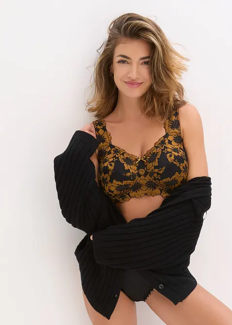 Odlehčující podprsenka bez kostic, s polstrovanými ramínky, bonprix