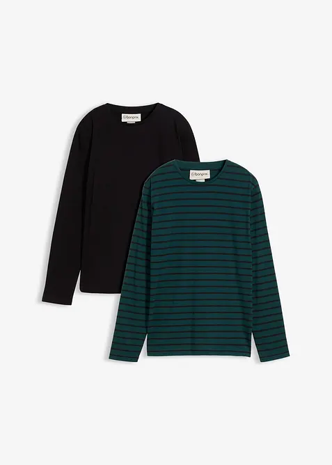 Tričko s dlouhým rukávem, z čisté organické bavlny (2 ks v balení), bonprix