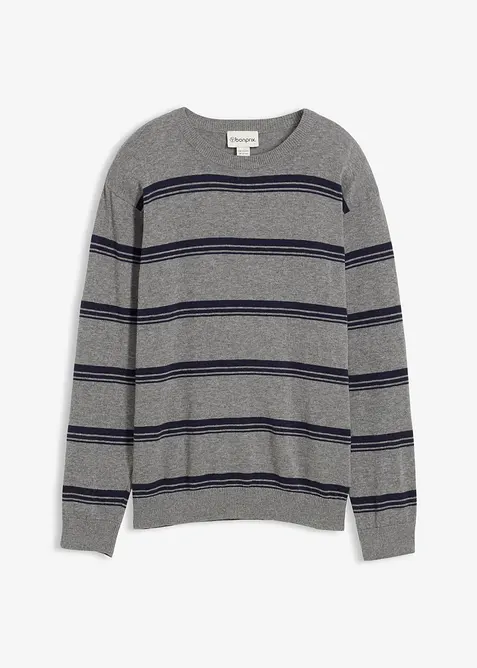 Svetr z jemné pleteniny z čisté bavlny, recyklovatelný, bonprix