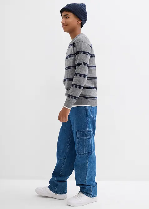 Svetr z jemné pleteniny z čisté bavlny, recyklovatelný, bonprix