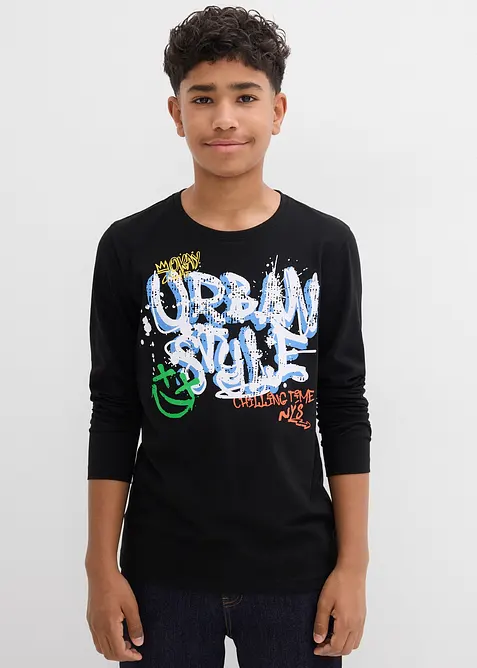 Triko s dlouhým rukávem, z čisté organické bavlny, bonprix