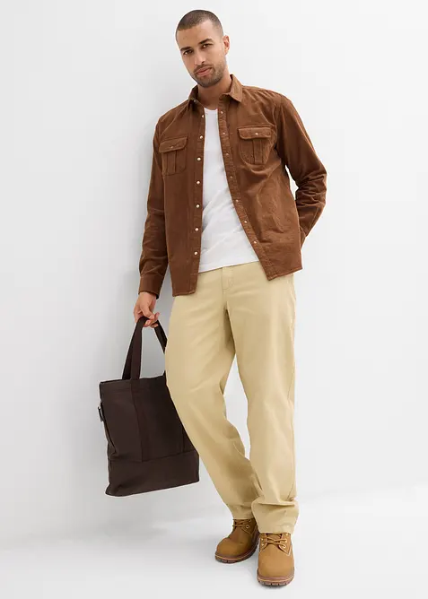 Strečová manšestrová košile s bavlnou, bonprix