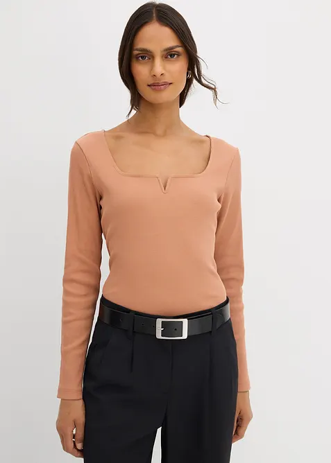 Žebrované tričko z čisté organické bavlny, bonprix