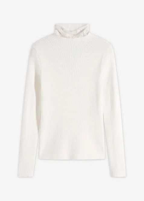 Žebrovaný svetr ze splývavé viskózové směsi, bonprix