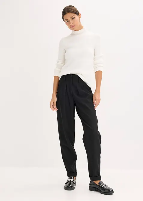 Žebrovaný svetr ze splývavé viskózové směsi, bonprix