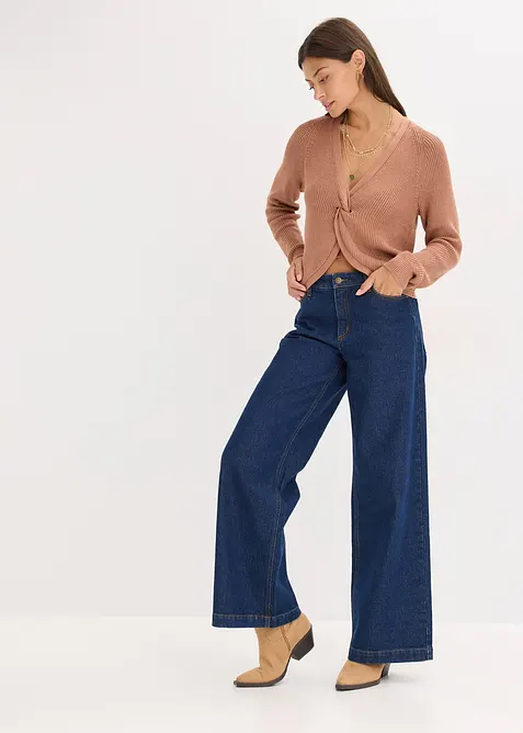 Žebrovaný svetr ze splývavé viskózové směsi, bonprix