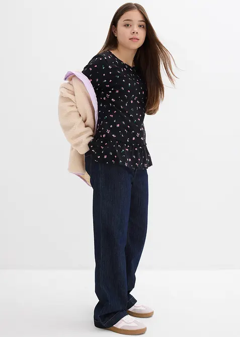 Tričko s dlouhým rukávem, z elastické směsi s organickou bavlnou, bonprix