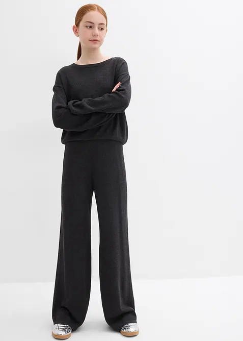 Svetr z jemné pleteniny a pletené kalhoty z měkké viskózové směsi (2dílná souprava), bonprix