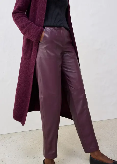 Kožené kalhoty z nappa jehnětiny, bonprix