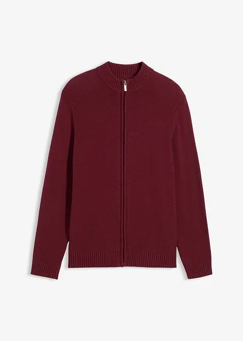 Rozep&iacute;nac&iacute; svetr z jemn&eacute; pleteniny z čist&eacute; bavlny, bonprix