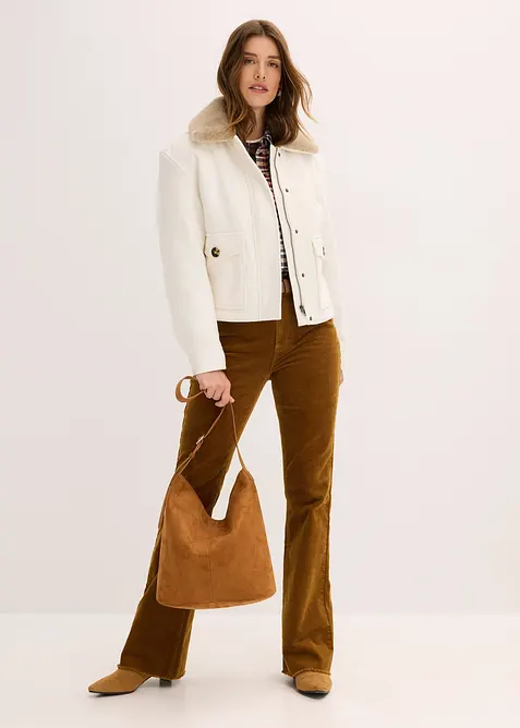 Zimn&iacute; bunda s vlněn&yacute;m vzhledem, bonprix