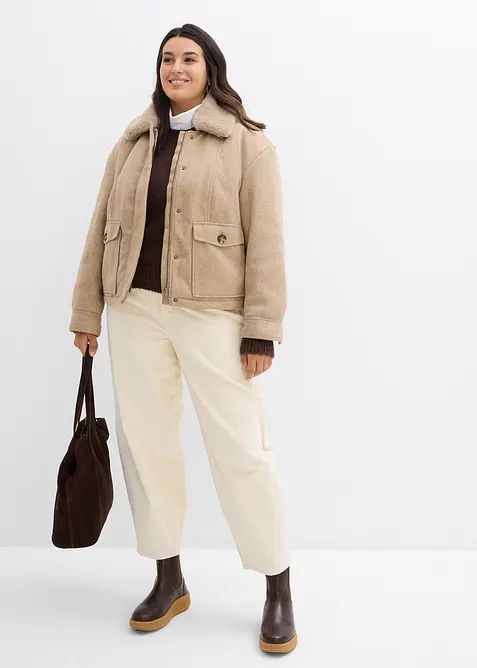 Zimní bunda s vlněným vzhledem, bonprix