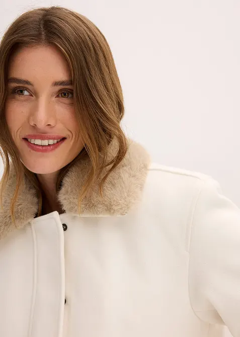 Zimn&iacute; bunda s vlněn&yacute;m vzhledem, bonprix