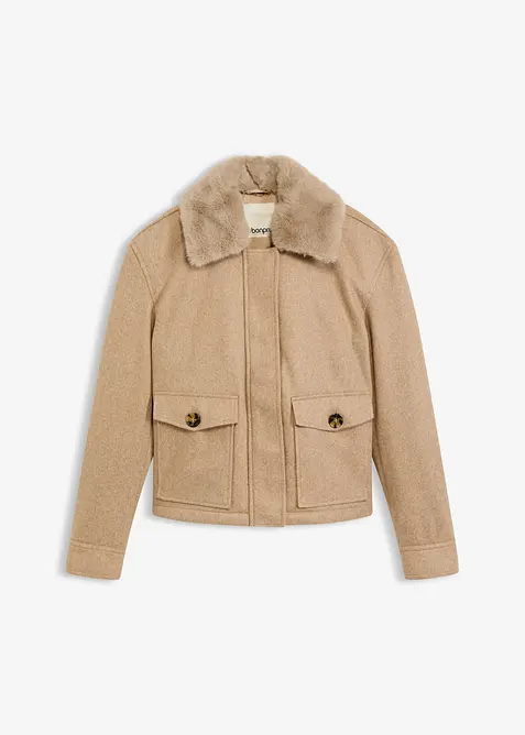 Zimní bunda s vlněným vzhledem, bonprix