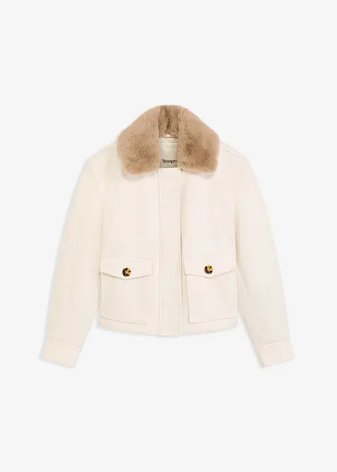 Zimn&iacute; bunda s vlněn&yacute;m vzhledem, bonprix