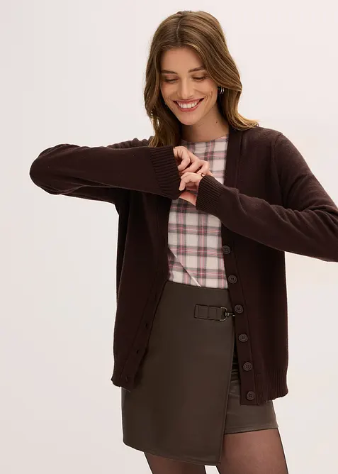 Dlouh&yacute; pleten&yacute; kab&aacute;tek z měkk&eacute; visk&oacute;zov&eacute; směsi, bonprix