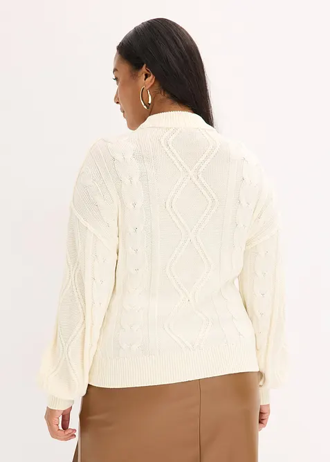 Oversize svetr s copánkovým vzorem, bonprix