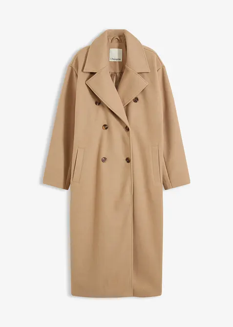 Oversize kabát s vlněným vzhledem, bonprix