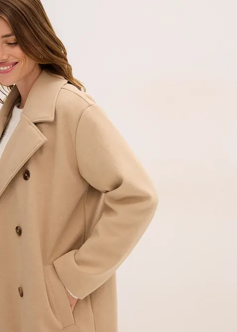 Oversize kab&aacute;t s vlněn&yacute;m vzhledem, bonprix