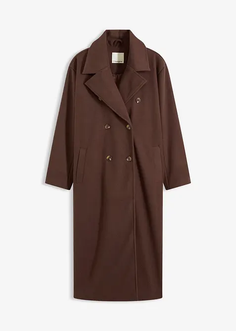 Oversize kabát s vlněným vzhledem, bonprix