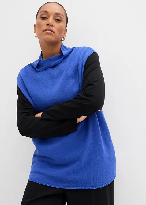 Svetr bez rukávů z čisté bavlny, bonprix