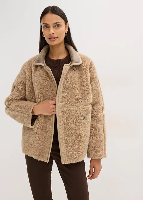 Bunda z medvídkového flísu, bonprix