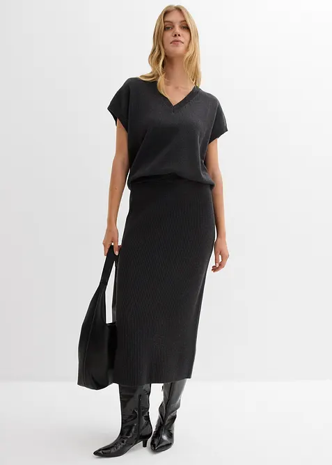 Svetr bez rukávů z čisté bavlny, bonprix