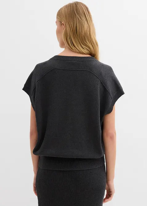 Svetr bez rukávů z čisté bavlny, bonprix