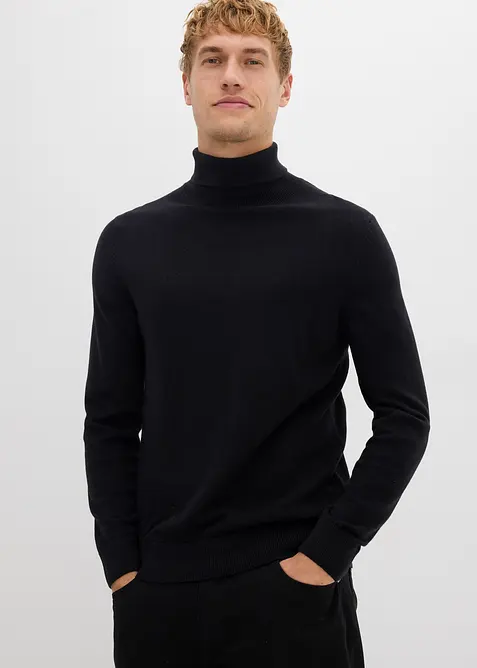 Svetr s rolákovým límcem, z jemné pleteniny s luxusní merino vlnou, Slim Fit, bonprix