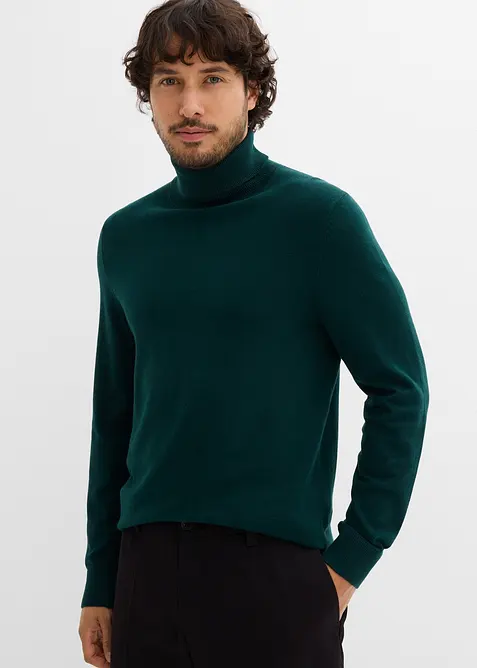 Svetr s rolákovým límcem, z jemné pleteniny s luxusní merino vlnou, Slim Fit, bonprix