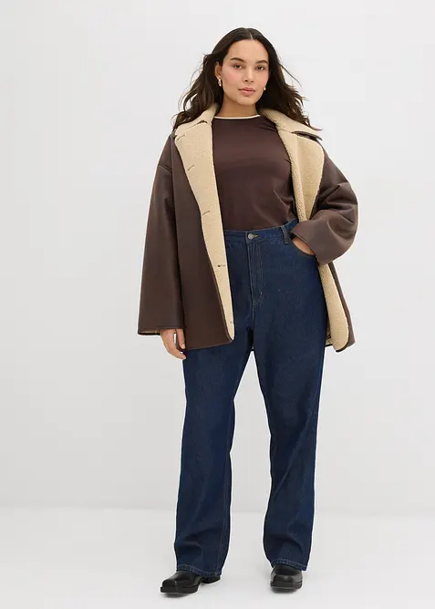 Džíny Straight, High Waist, Long, z organické bavlny, bonprix