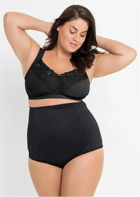 Stahovací bokové kalhotky s krajkovou vsadkou, silný tvarující efekt, bonprix