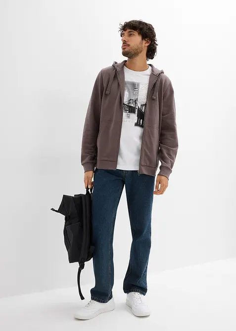 Mikina s kapuc&iacute; a zipem, bonprix