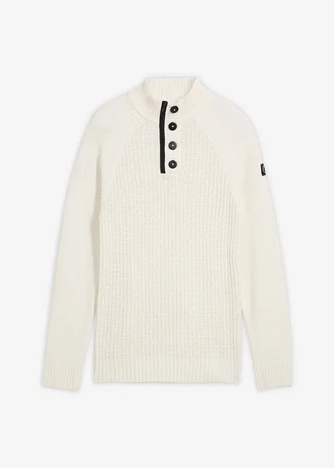 Strukturovaný svetr se stojáčkem, z recyklované bavlny, bonprix