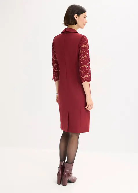 Blejzrové šaty s krajkovými rukávy, bonprix