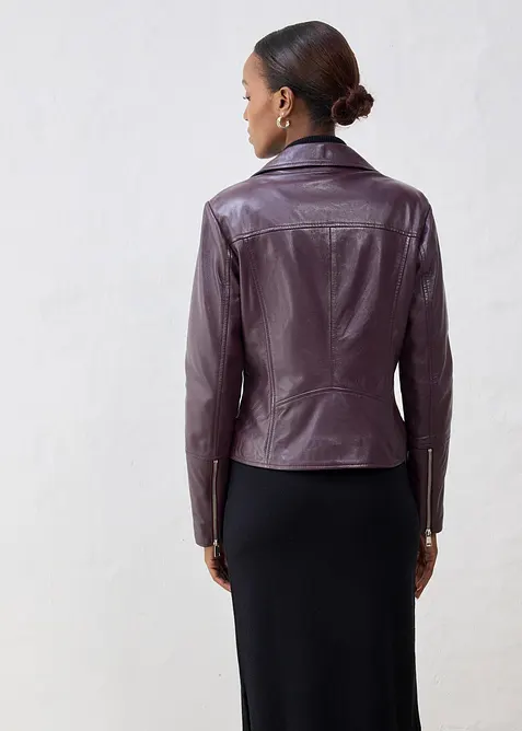 Motorkářská bunda z napa jehnětiny, bonprix
