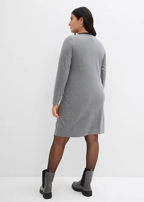 Žerzejové šaty s výstřihem do V (2 ks v balení), bonprix