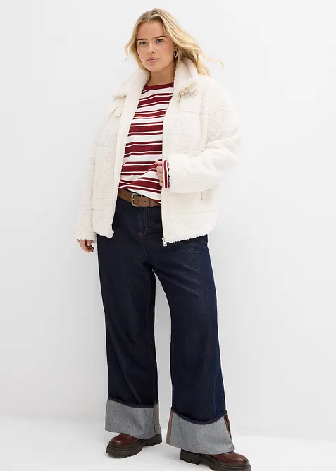 Oversize tričko s dlouhým rukávem z čisté bavlny, bonprix