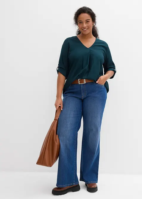 Halenka bez zapínání, ze splývavé viskózy, bonprix