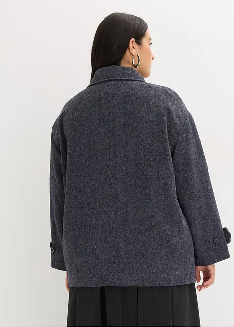 Dlouh&yacute; kabanov&yacute; kab&aacute;tek s vlněn&yacute;m vzhledem, bonprix