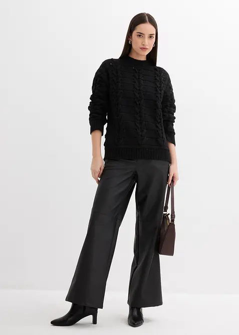 Svetr ze silnější pleteniny s copánkovým vzorem, bonprix