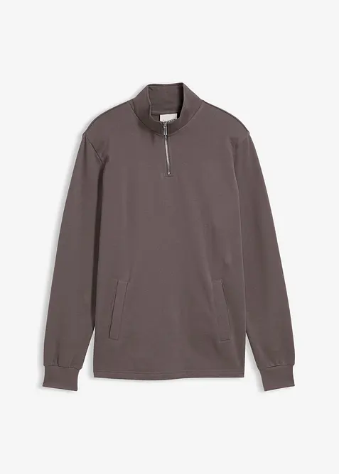 Mikina s praktickými kapsami a rovným spodním okrajem, z čisté organické bavlny, bonprix