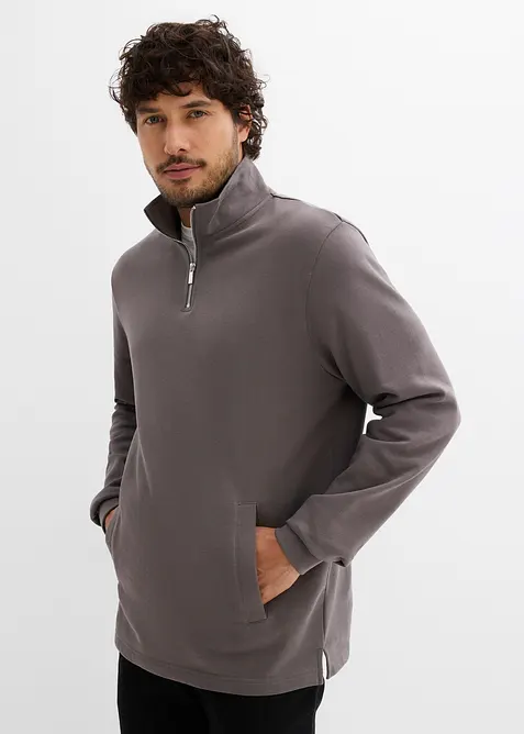 Mikina s praktickými kapsami a rovným spodním okrajem, z čisté organické bavlny, bonprix