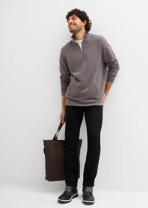 Mikina s praktickými kapsami a rovným spodním okrajem, z čisté organické bavlny, bonprix