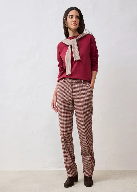 Triko s dlouhým rukávem a podílem hedvábí, bonprix