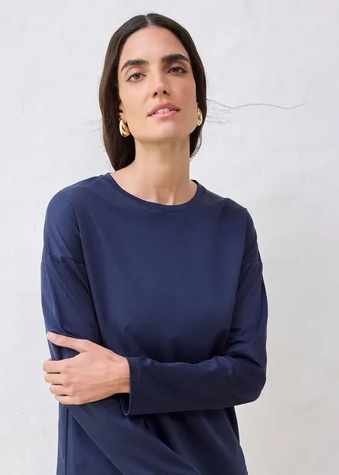 Triko s dlouh&yacute;m ruk&aacute;vem a pod&iacute;lem hedv&aacute;b&iacute;, bonprix