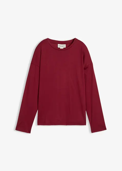 Triko s dlouhým rukávem a podílem hedvábí, bonprix