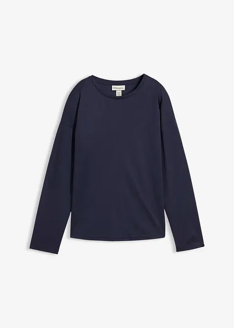 Triko s dlouhým rukávem a podílem hedvábí, bonprix